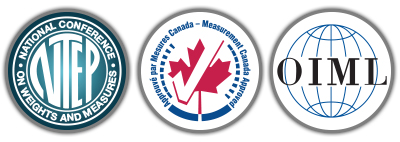 NTEP, Measurement Canada, and OIML certification logos.