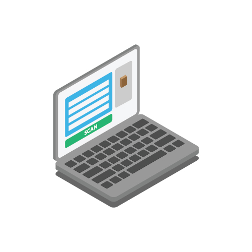 Isometric illustration of a laptop.